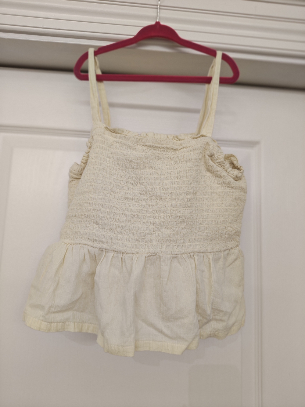 GAP Pale Yellow Smocked Peplum Tank for Kids